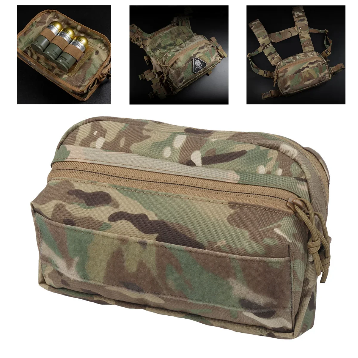 Bolsa táctica estilo SS CCS GP, sistema de montaje MOLLE, bolsa de almacenamiento de utilidad con doble cremallera para chaleco de caza con placa de chasis MKV - imagen 2