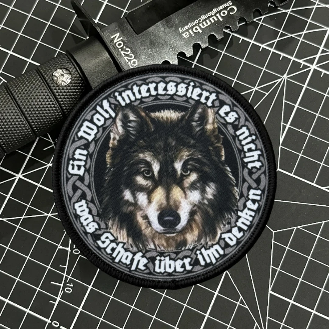 Parche táctico Wolf Morale con gancho y bucle, pegatina divertida para mochila con estampado de equipo 2A del ejército para ropa, brazalete militar - imagen 4