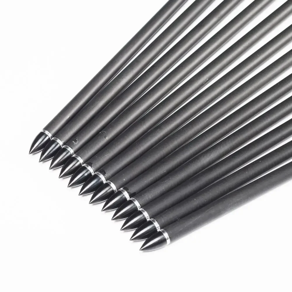 36 Uds eje de flecha de carbono ID6.2mm Spine300 - 800 inserto Nock arco compuesto arco largo caza tiro con arco - imagen 5