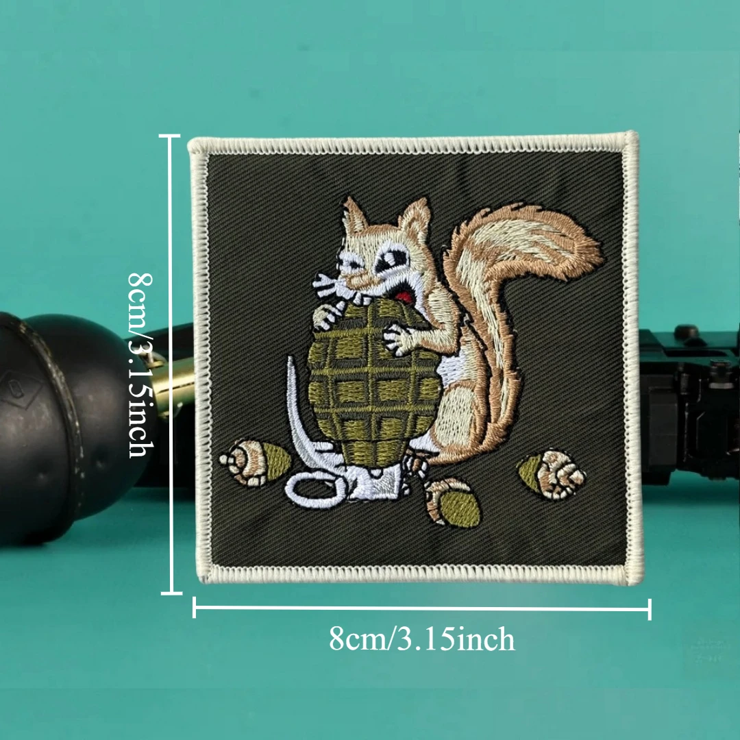 "¡Save tus nueces y dobles!" Parche militar para mochila, insignia de moral táctica, brazalete, pegatinas de gancho y bucle bordadas - imagen 2