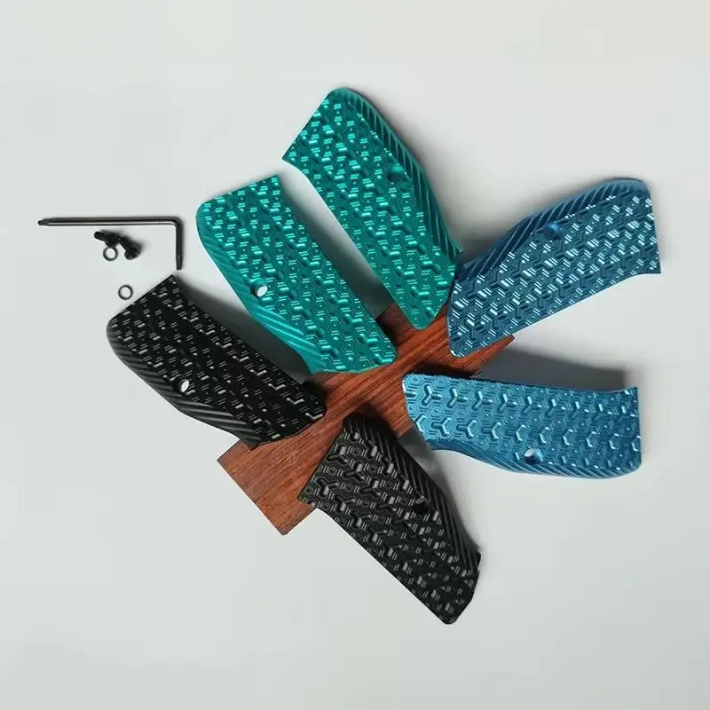 Básculas de empuñaduras CZ75 de aleación de aluminio con patrón de armadura CNC para CZ 75 de tamaño completo, serie SP-01, Shadow 2,75B BD con llave de extracción de tornillos - imagen 2