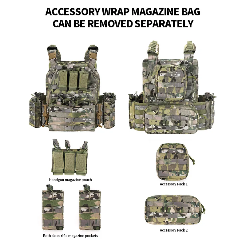 Chaleco táctico de liberación rápida 1000D camuflaje Airsoft Paintball - imagen 5