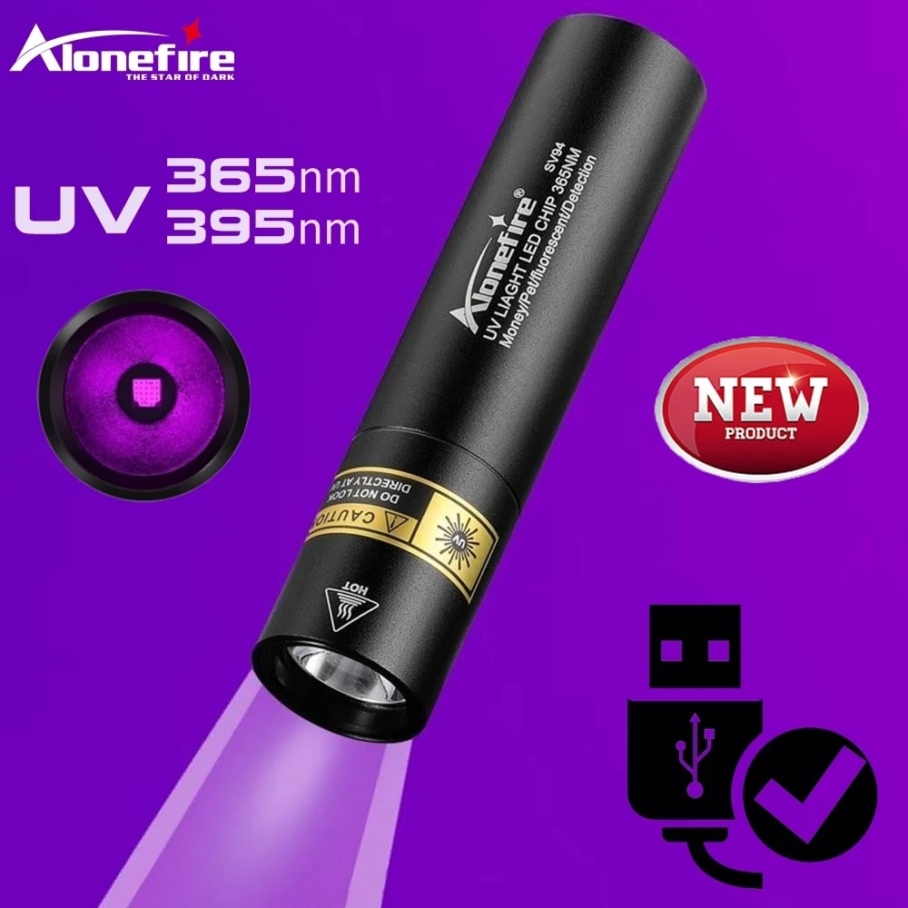 Linterna UV de alto brillo de 365/395nm, linterna recargable por USB, marcador de tiña para gatos y orina de mascotas, lámpara de detección de fugas de escorpión y mineral de dinero - imagen 2