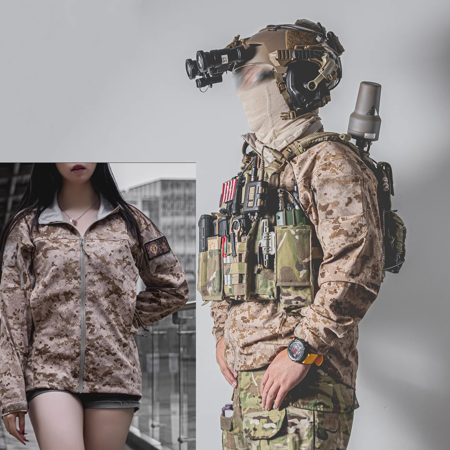 Chaqueta de combate AOR1 elástica de cuatro lados, piel naranja refinada LE-AF, abrigo táctico de concha suave - imagen 2