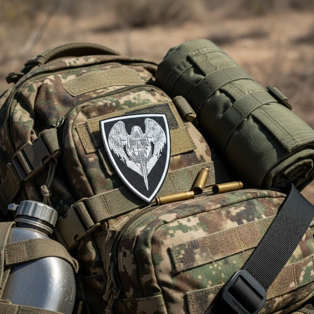 Parche táctico bordado arcángel guerrero velcro mochila y chaqueta