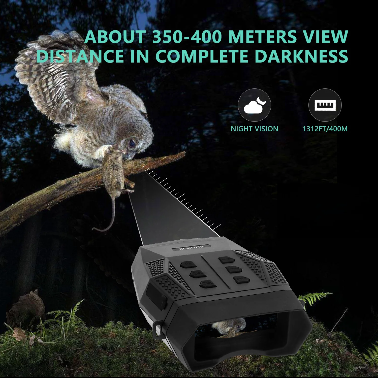 Binoculares de visión nocturna 4X de 1312 pies/400M NV5000 HD NV, telescopio de caza Digital infrarrojo mejorado, cámara de vídeo NV IR - imagen 4