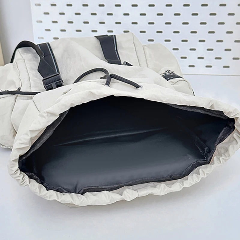 Mochila de Fitness con cordón, almacenamiento grande, para viajes, acampar al aire libre, ir al trabajo, bolsa de compras para hombres y mujeres, mochila escolar para ordenador portátil universitario - imagen 3