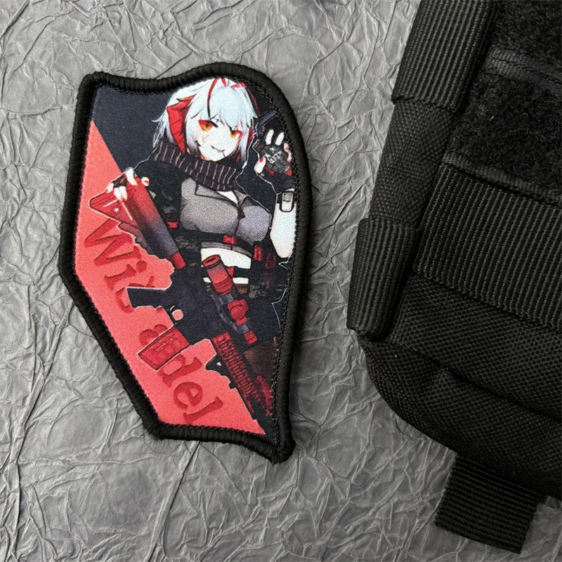 Parche de Anime para ropa, brazalete estampado, insignia de moral táctica, gancho, parche militar para chica, apliques adhesivos para mochila - imagen 2