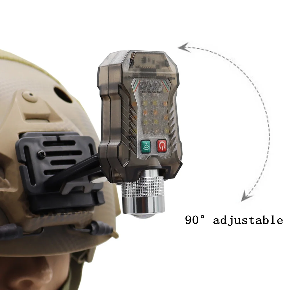 Luz táctica de carga USB para casco MICH, luz de señal con Sensor, faro LED para exteriores, caza y pesca, novedad - imagen 2