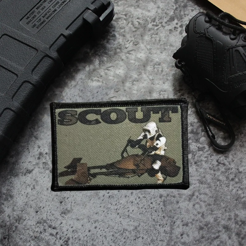 Parche impreso SCOUT para ropa, insignia de moral táctica, parches militares con gancho y bucle, pegatinas para mochila, apliques - imagen 4