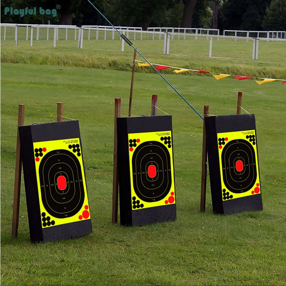 Pegatina de objetivo amarilla contra salpicaduras de 9,5x14,5 pulgadas, práctica de caza, adhesivo para salpicaduras, adiestramiento de tiro al aire libre, venta al por mayor AQB178 - imagen 3