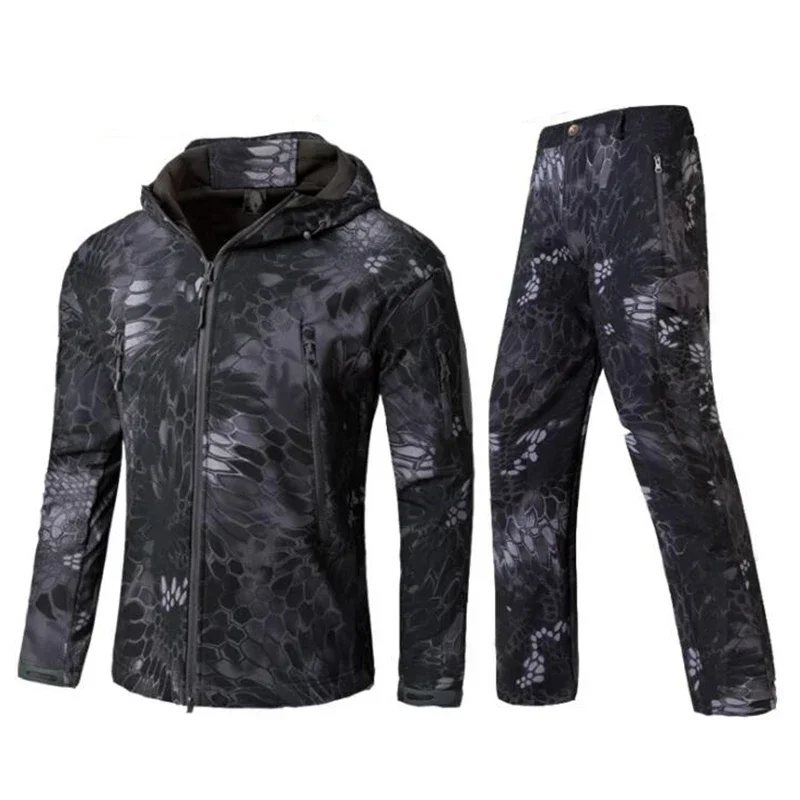 Python Lurker piel de tiburón Shell suave TAD senderismo al aire libre uniforme Airsoft chaqueta táctica pantalón impermeable cazador ropa a prueba de viento - imagen 3