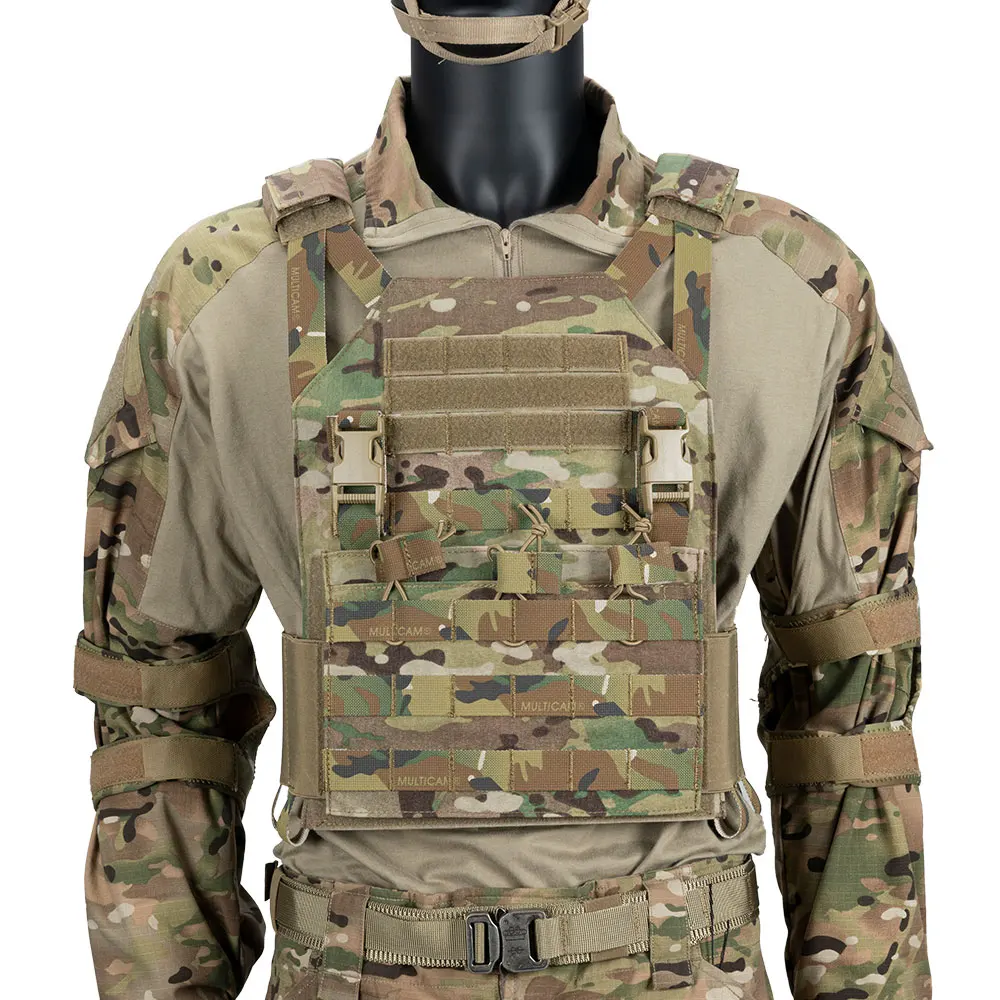 Chaleco táctico de caza al aire libre, portador de placa, protector ajustable, portador de Airsoft con portador Molle - imagen 5