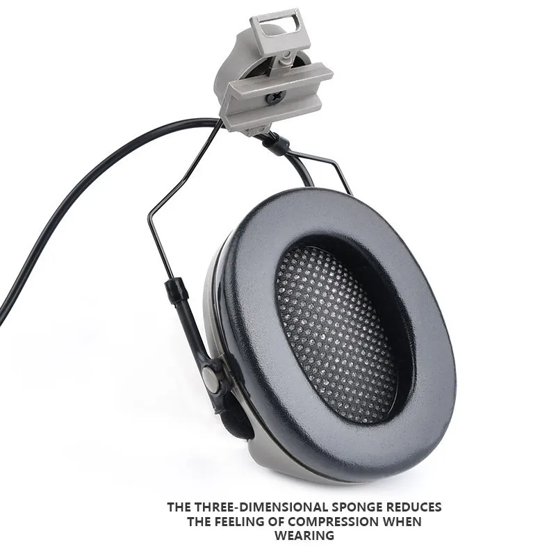 WADSN, auriculares tácticos de acción II, auriculares de caza, U94, PTT, Kenwood, con adaptador de riel para casco, auriculares de orejeras suaves - imagen 4