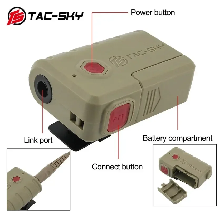 Adaptador Bluetooth de auriculares tácticos TAC-SKY para PELTO COMTA/MSA Sordin/AMP/TCI/TEAHEADSET/auriculares de tiro Airsoft - imagen 3
