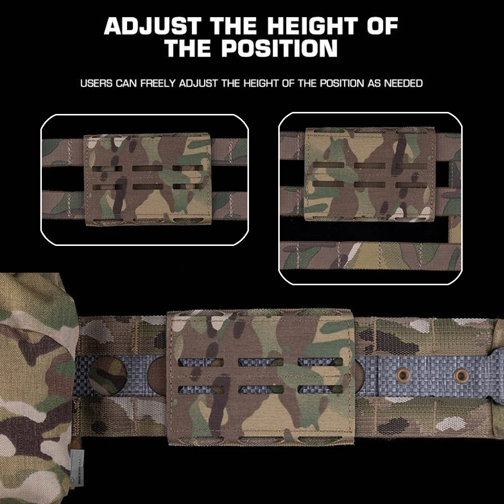 Panel de faja táctica de tres filas, placa adaptadora Molle para bolsa táctica, chaleco de caza Airsoft, faja, equipo portador de placa - imagen 5