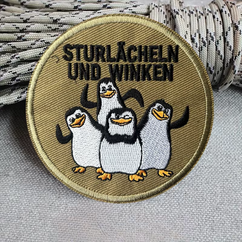 Parche táctico bordado pingüino velcro gancho y bucle para ropa - imagen 5
