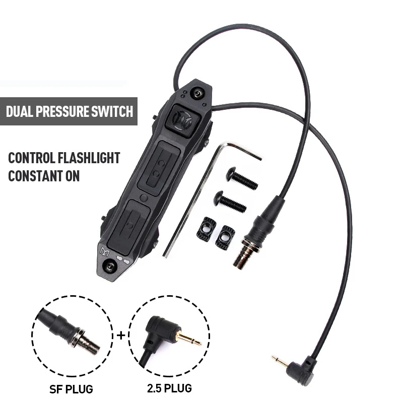 WADSN-luz estroboscópica táctica NGAL L3, luz LED blanca, caja de batería NGAL M300A/M600C, luz de explorador M600, linterna, juego de interruptor remoto de presión - imagen 3