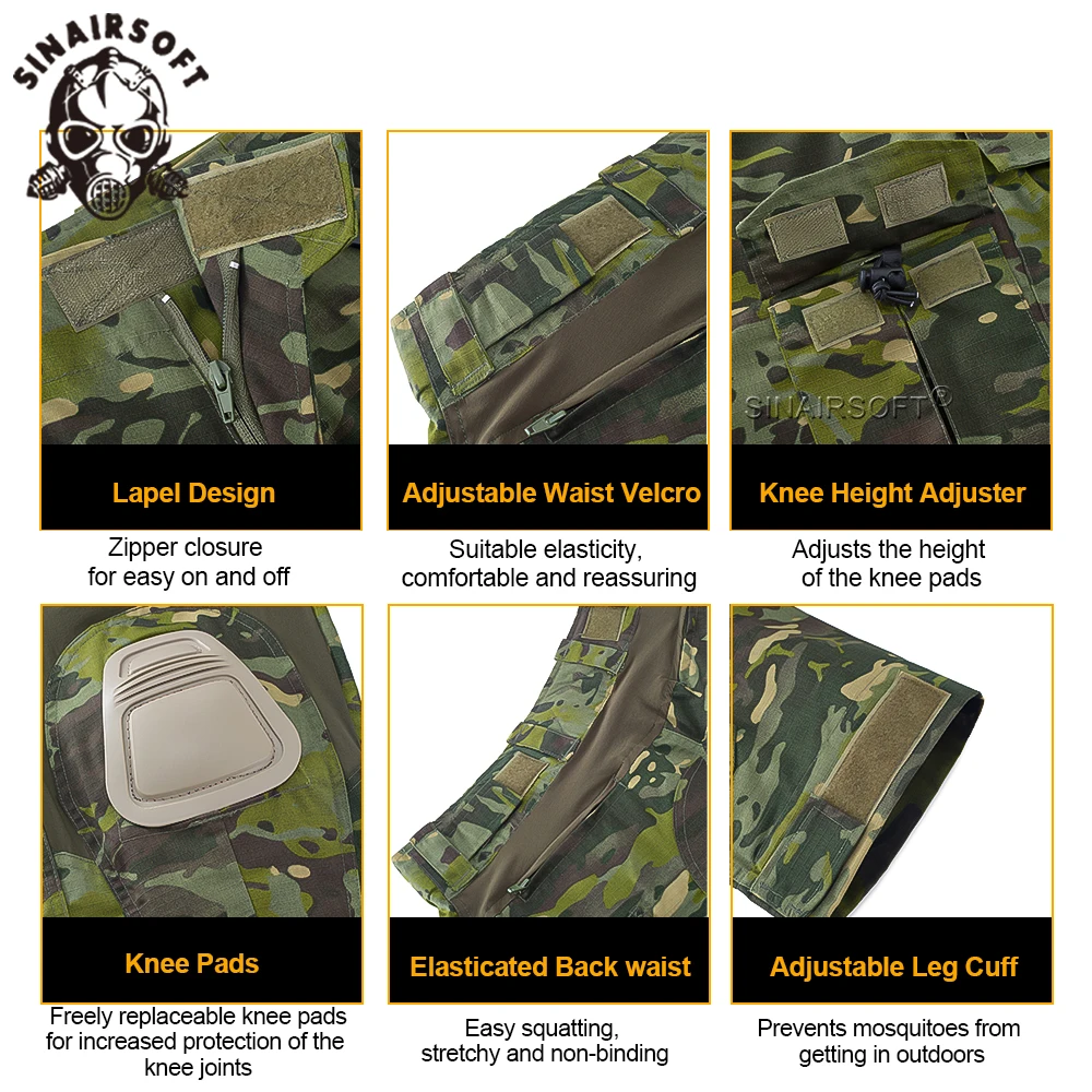 Pantalones tácticos de combate, camisa Militar del Ejército de EE. UU., Paintball, uniforme BDU Gen3, manga de asalto rápida, uniforme de manga larga ajustado - imagen 5