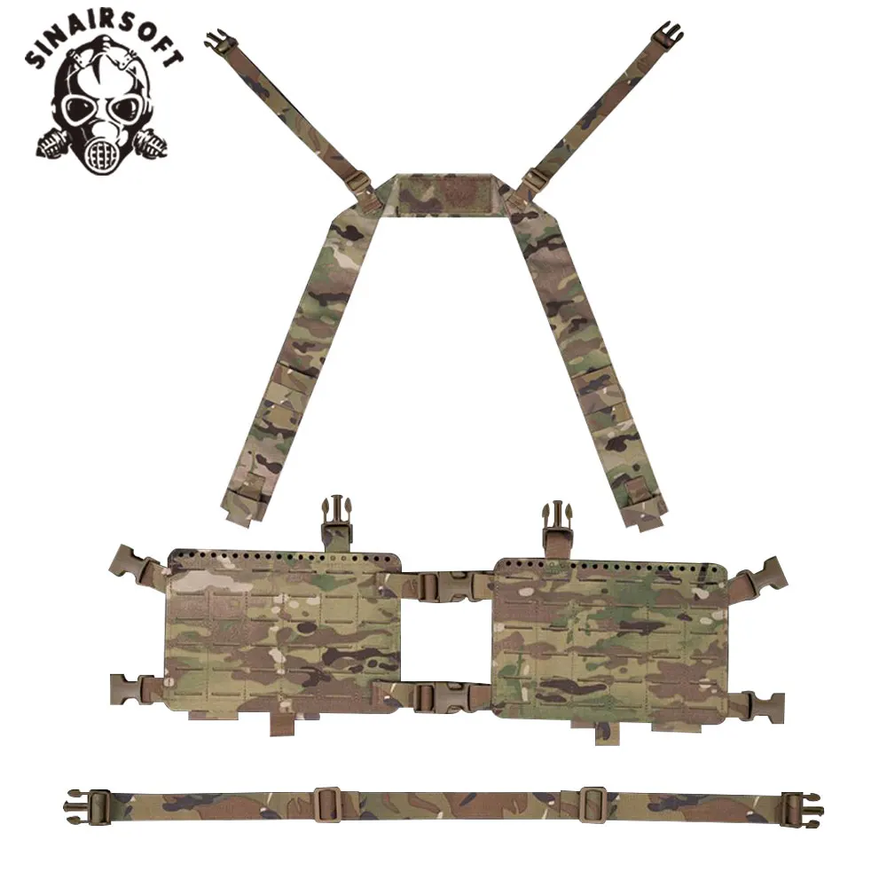 Aparejo de pecho táctico alfa 34, chasis dividido, arnés en H, corte láser MOLLE 556 762, pistola, Rifle, bolsa para revistas, caza, Airsoft, estilo SS - imagen 3