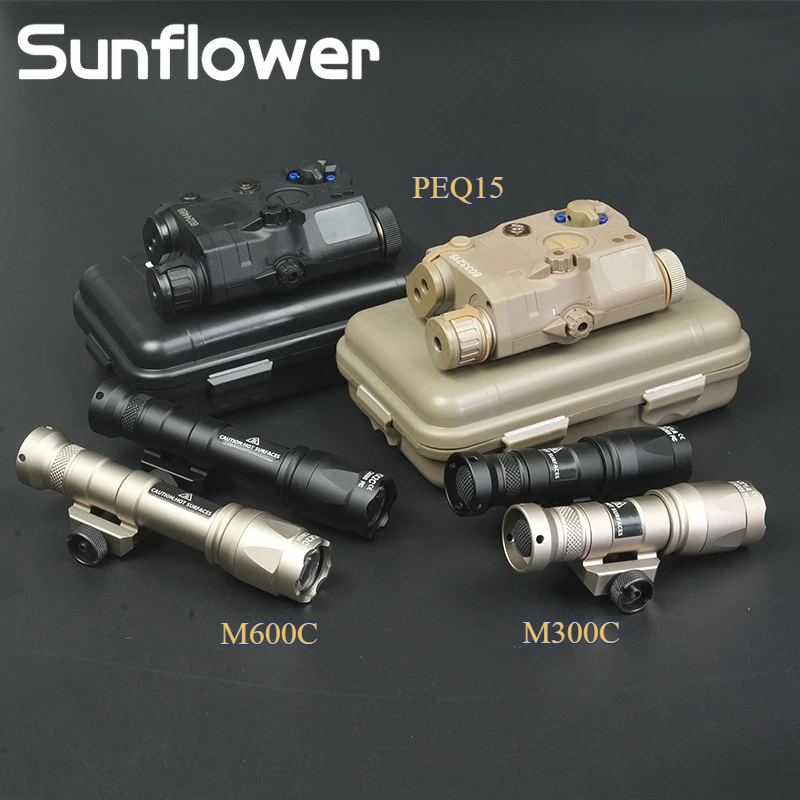Airsoft SF M600C M600 M300 luz de explorador táctico AR15 arma de Rifle linterna LED PEQ15 IR indicador de luz de relleno accesorio de caza - imagen 2