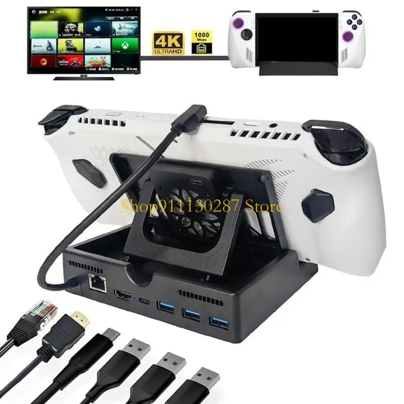 J1HC Gaming Dock Stand Stand multifuncional Estación acoplamiento del concentrador enfriamiento con altura ajustable PD60W - imagen 4