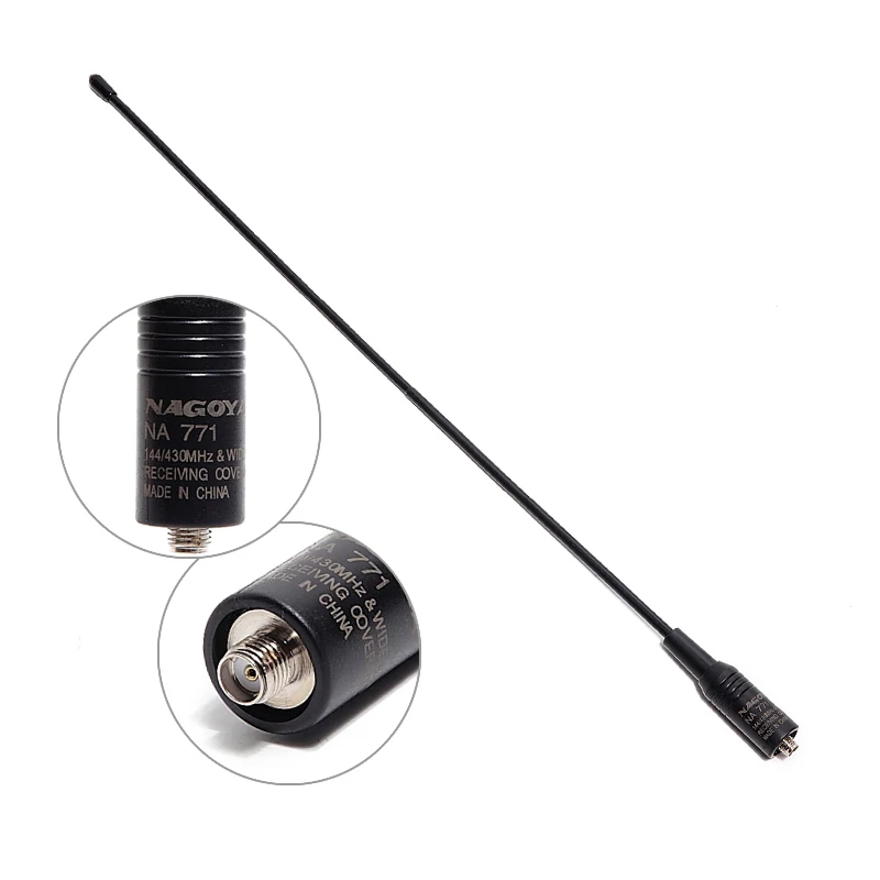 Nagoya NA-771 Antena VHF/UHF doble banda SMA para walkie talkie