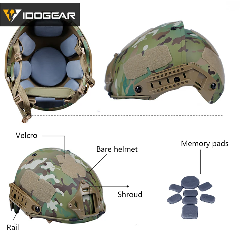 IDOGEAR-casco de caza táctico estilo CP, protector de casco rápido AF, accesorios militares para Airsoft, equipo táctico - imagen 2