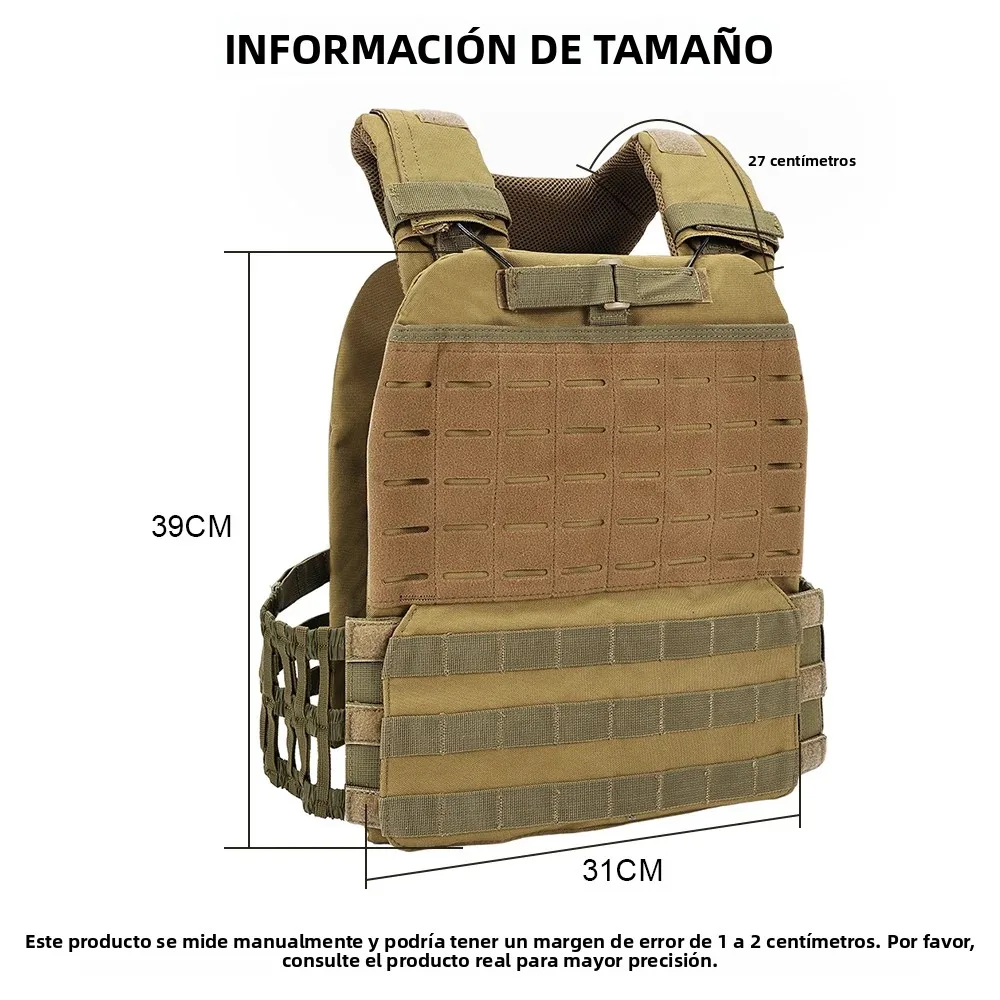 Portador de placa para entrenamiento de combate corporal, aparejo de pecho, chaleco de asalto, equipo, chaleco deportivo, chaleco de soporte de carga ligero para ejercicio ajustable - imagen 4