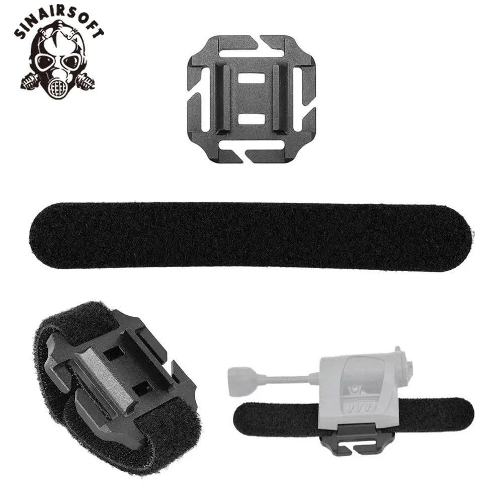SINAIRSOFT CNC aleación de aluminio Base de montaje para linterna casco táctico y adaptador de riel para chaleco correa de correas MOLLE con gancho - imagen 4