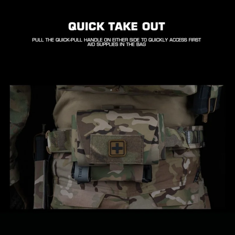 Pequeño botiquín de primeros auxilios de camuflaje ligero y rápido V2 MOLLE Kit de expansión de equipo de desmontaje rápido y mango de extracción rápida - imagen 5