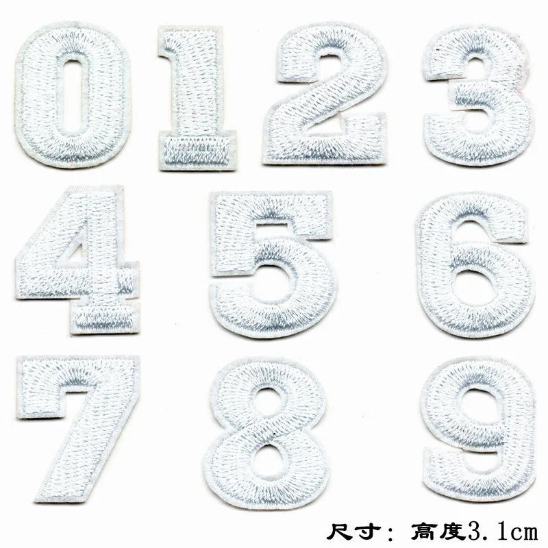 Parches bordados con números coloridos 0-9 para ropa, sombrero DIY, Jersey, zapatos, planchado, decorar, parches para planchar para ropa, insignia para coser - imagen 5