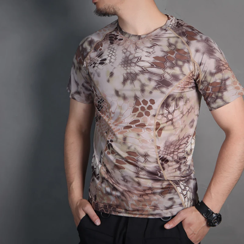 Emersongear, capa Base ajustada de piel táctica, camisetas de camuflaje para correr, senderismo, caza, deportes al aire libre, ciclismo, camiseta absorbente del sudor HLD - imagen 3