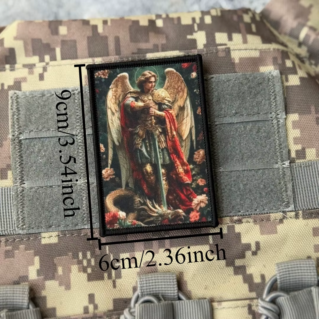 Parche táctico Arcángel Miguel con velcro para mochila militar - imagen 2