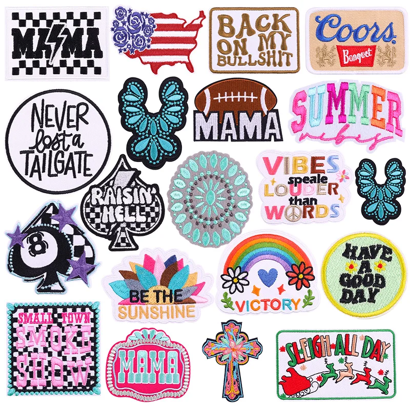 Parches termoadhesivos MAMA Love para planchar para ropa, parches para decoración navideña, parches bordados, insignias para coser DIY - imagen 2