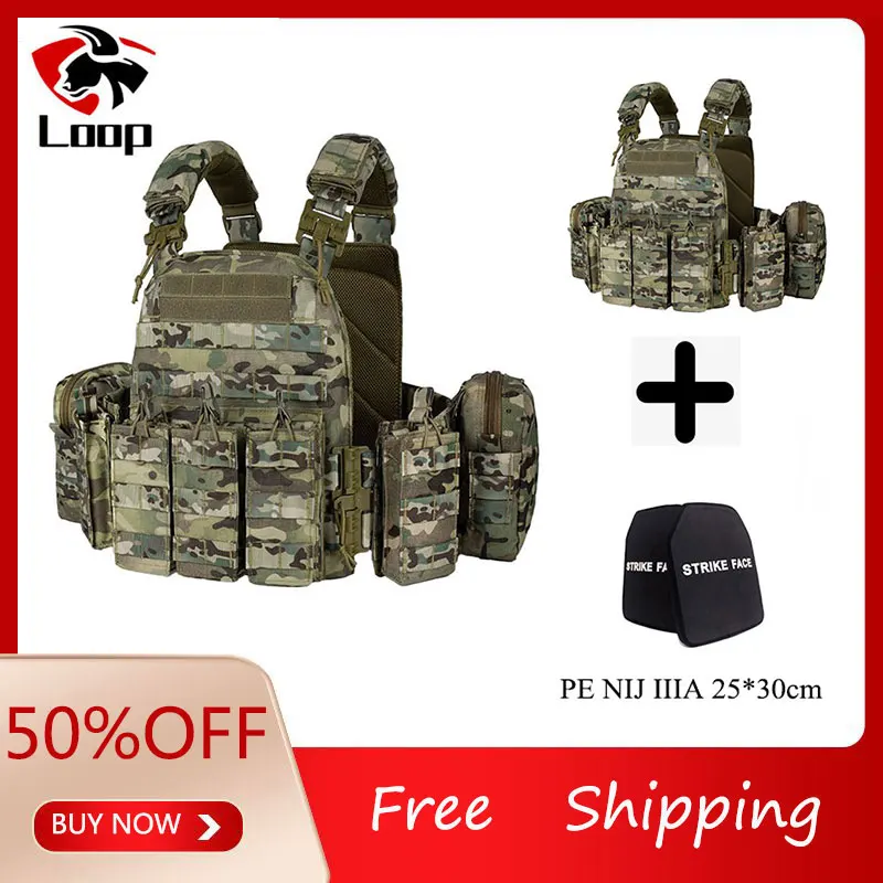 YAKEDA-Chaleco táctico para caza al aire libre, portador de placa de liberación rápida, protector ajustable, Airsoft, 6094 - imagen 3