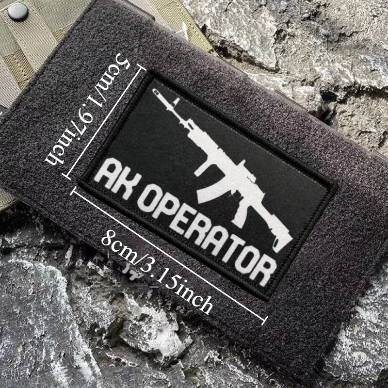 Parche táctico de operador AK 47, insignia de moral militar, gancho estampado y Looo, mochila, ropa, accesorio decorativo, pegatina, brazalete - imagen 4