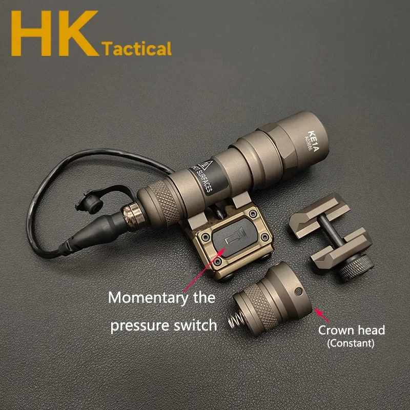 SF Surefir-linterna táctica potente LED, interruptor de presión Modbutton, luz para arma de Rifle de explorador, M600, M600B, M300, M300B, Airsoft - imagen 5