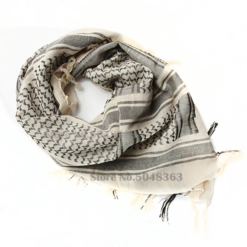 Bufandas tácticas de algodón árabe Shemag para exteriores, Unisex, ejército, caza militar, Paintball, pañuelo para la cabeza, malla para la cara, pañuelos para el desierto - imagen 3