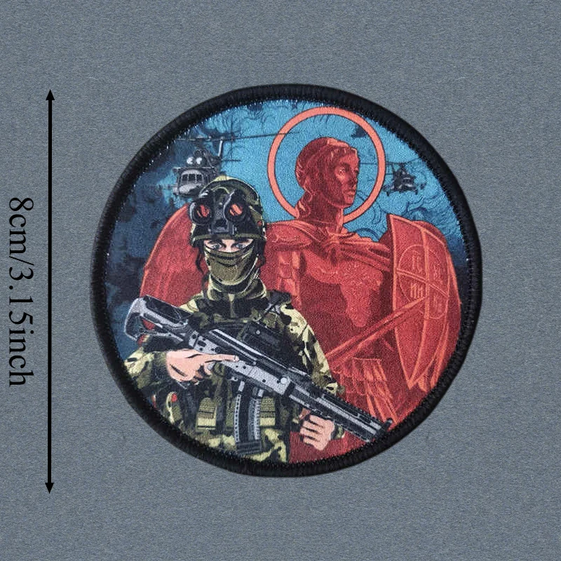 Parche con estampado de ángeles y Jesús, chaleco táctico, insignia de moral con gancho y bucle, pegatinas decorativas para mochila, parches para brazalete para ropa - imagen 3