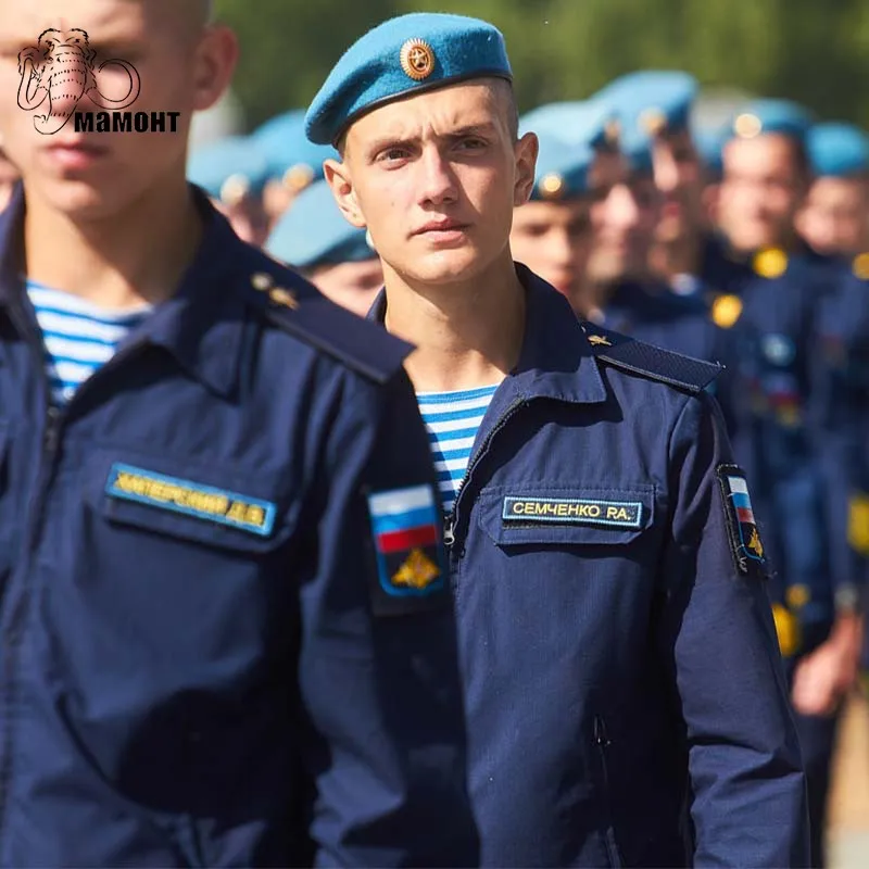 Traje de servicio universal azul militar ruso cielo chaqueta traje regular combate - imagen 2