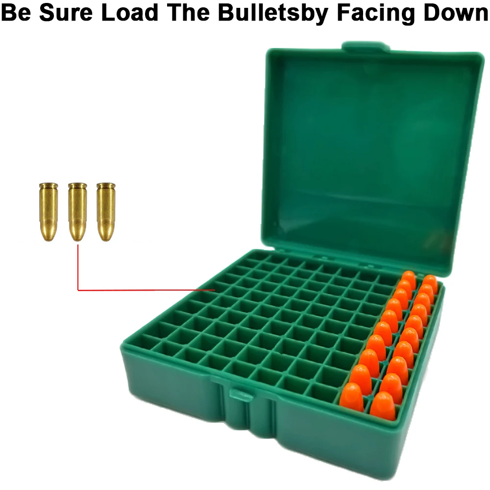Caja de balas táctica, estuche de munición de 9mm.223 5,56mm, caja de almacenamiento de transporte de munición para Rifle de pistola, estuche de balas de caza con tapa abatible - imagen 3