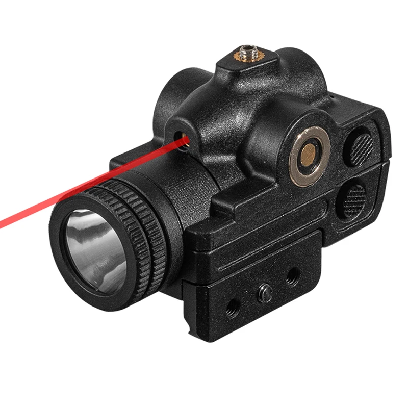Luz de pistola con punto verde rojo, mira láser, linterna recargable, luz de arma de caza para riel Picatinny de 20mm