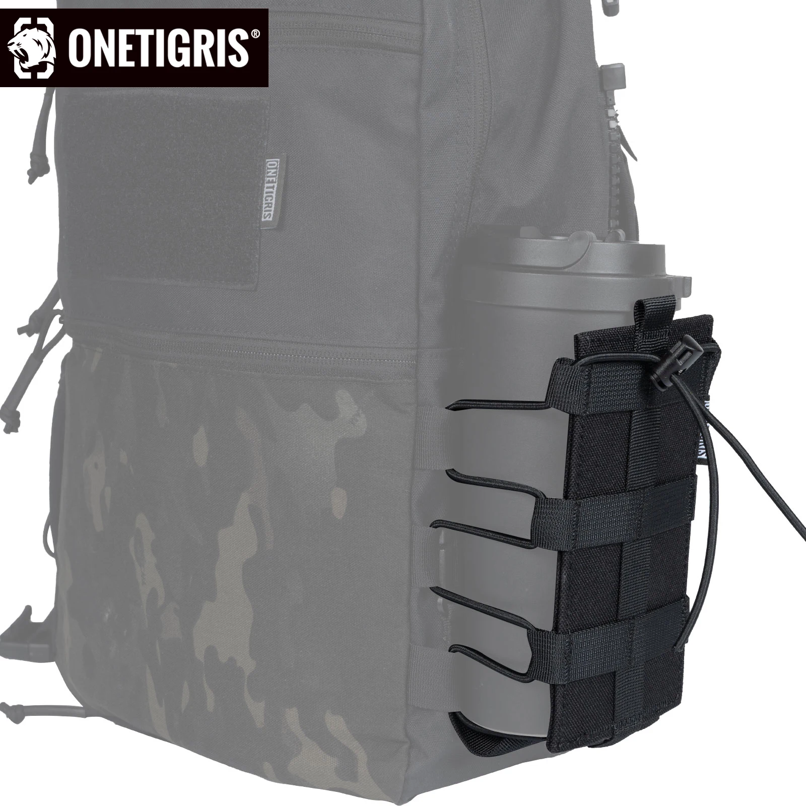 ONETIGRIS Funda para botella de agua Molle, soporte para botella de agua ajustable de 34oz, soporte para cantimplora con Panel MOLLE, bolsa para botella de agua ROC - imagen 2