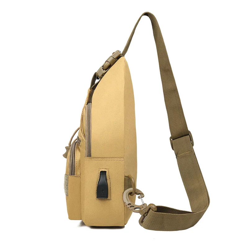 Bolso de pecho táctico para hombre, bolsa de hombro militar para exteriores, bolsa deportiva con puerto USB, bandolera para caza, viaje, Camping - imagen 4