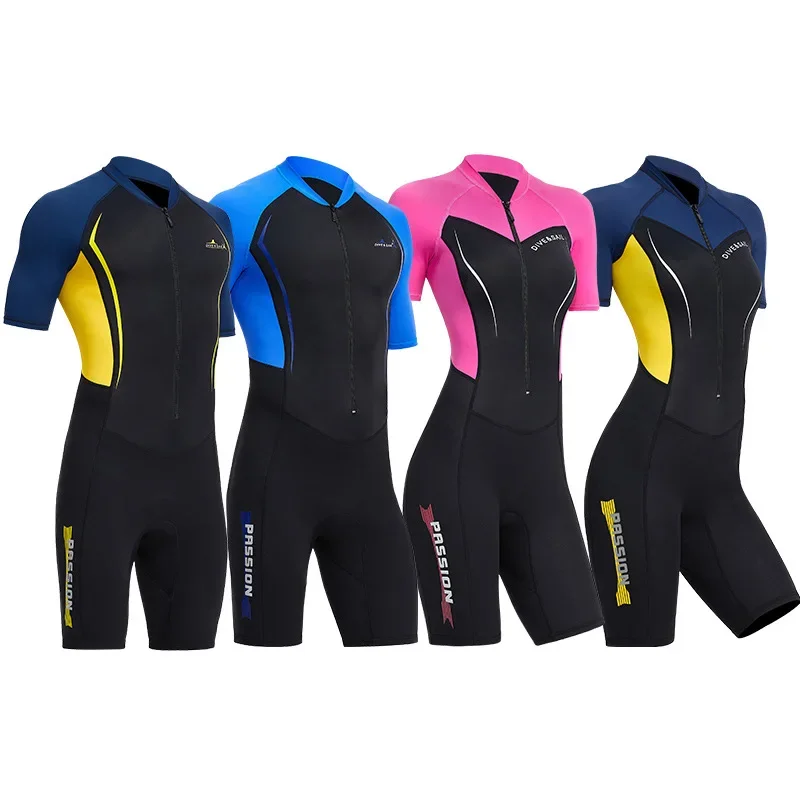 Traje de neopreno de 1,5 MM de espesor para hombre y mujer, traje de surf corto de una pieza de secado rápido para playa, natación, traje de buceo - imagen 3