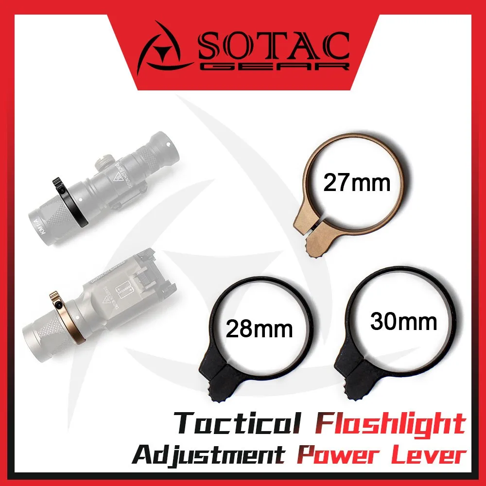 Palanca de potencia de ajuste de linterna táctica de Metal SOTAC-GEAR, herramienta de ajuste de luz de arma para luz de explorador M300V M600V-IR X300V-IR