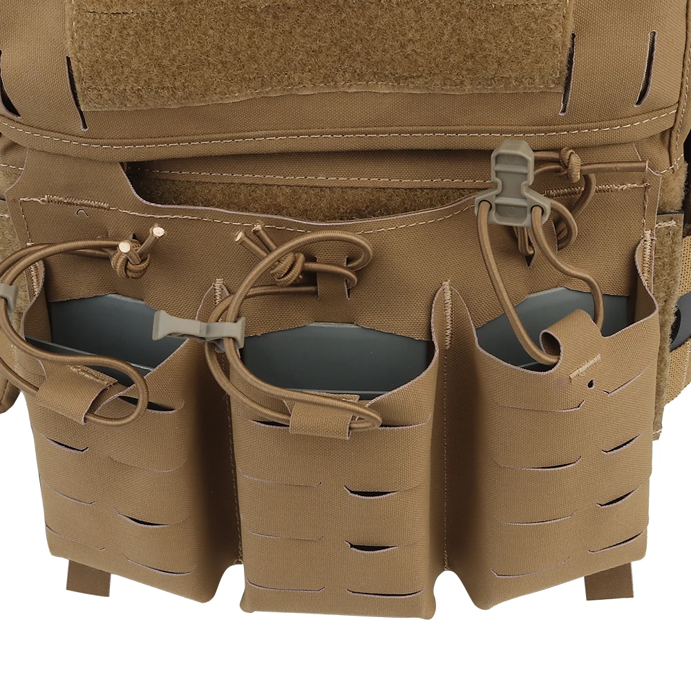 Chaleco táctico Molle portador de placa, aparejo de pecho protector de caza con bolsas de revistas, chaleco Modular de combate ajustable para Airsoft - imagen 5