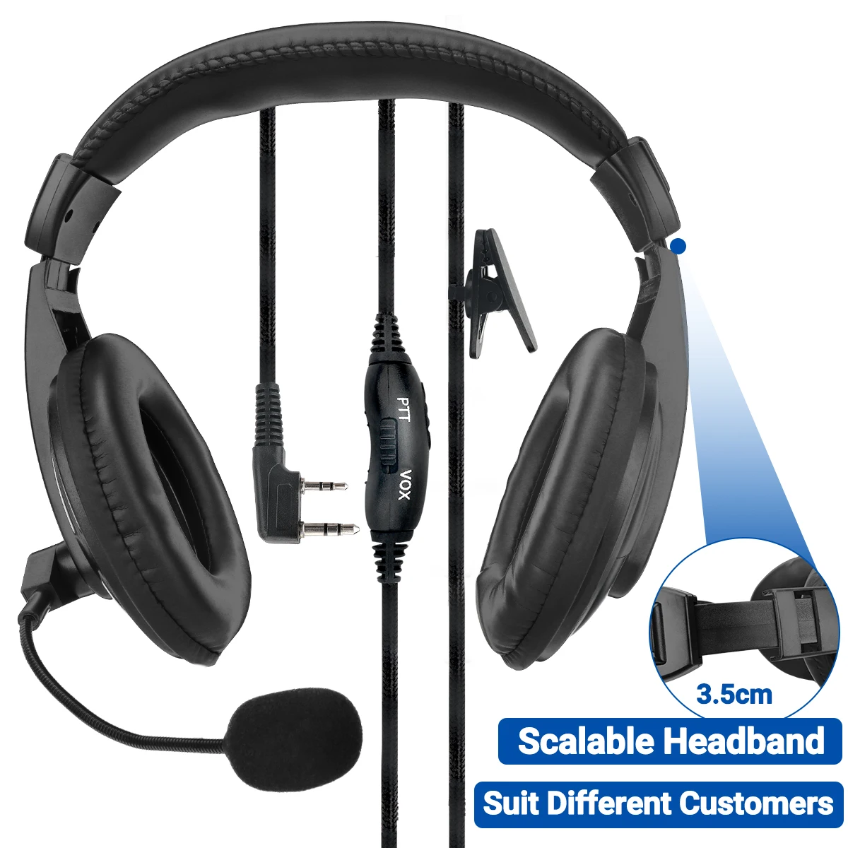 ABBREE Walkie Talkie auriculares manos libres con cancelación de ruido para Baofeng UV-5R UV-5RH UV-21 PRO V2 Quansheng UV-K6 - imagen 4