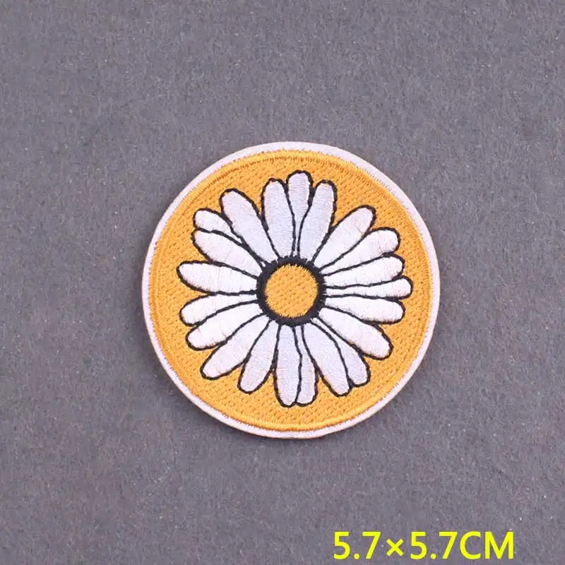 Parche bordado de flores para planchar en la ropa, parches de lazo de gancho DIY, insignias de ropa, rayas de dibujos animados - imagen 5